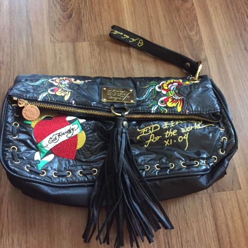 Ed hardy leather purse